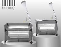 سرير ومحبس أطفال مستويين وفتحة جانبية مزود بطاولة...
