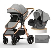 طقم السفر 4-في-1 من DEHKAH – عربة، سرير هزاز، مقعد...