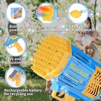 لعبة فقاعات روكيت بوم - مسدس فقاعات سوبر بازوكا مع...