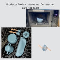 مجموعة اطعام اطفال من السيليكون مكونة من6 قطع، طبق...