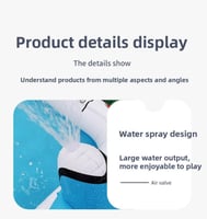 مسبح نفخ للأطفال بشكل صاروخ مع رشاش ماء