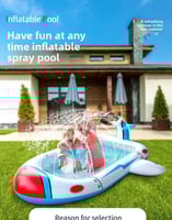 مسبح نفخ للأطفال بشكل صاروخ مع رشاش ماء