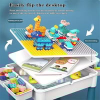 طاولة المكعبات الذكية للأطفال – 130 قطعة من المرح...