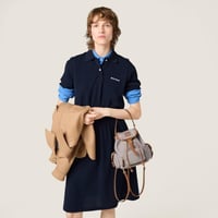 حقيبة ظهر من الكانفا والجلد - miumiu