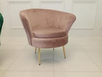 كرسي مخمل قطيفة بأرجل ذهبية