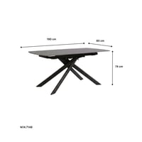 طقم جلسة طعام بورسلان قابل للتكبير – مع 8 كراسي سع...