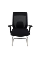 كرسي مكتب ثابت بظهر شبك وجلسة قماش – لون أسود