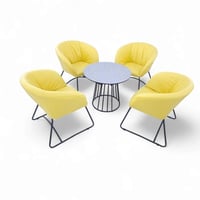 طقم جلسة 1+4 بتصميم عصري – كراسي قماش على قاعدة حد...