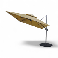 مظلة قماش على معدن مع قاعدة بلاستيك