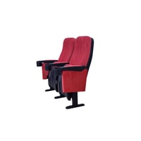 كرسي قاعات ثنائي قابل للطي بقاعدة حديد وتكاية فيبر...