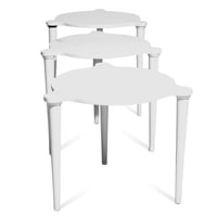 طقم طاولات خشبية دائرية