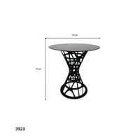 طاولة دائري قزاز 70 سم قاعدة فايبر