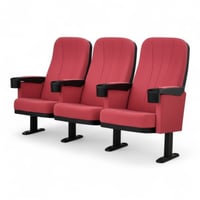 كرسي قاعات ثلاثي قابل للطي بقاعدة حديد وتكاية فيبر...