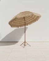 مظلة قش صناعي عمود حديد مع القاعدة راس متحرك