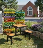 جلسة بوفيه خشبية لشخصين