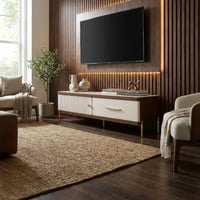 طاولة بلازما - بسطح بورسلان وخشب MDF - لون بني على...