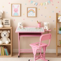 طاولة روضه ابو حروف حديد سطح خشب MDF كرسي حديد بـ...