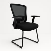كرسي مكتب ثابت بظهر شبك وجلسة قماش – لون أسود