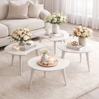 طقم طاولات خدمة تركي أبيض فاخر