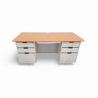 مكتب حديد على سطح خشب 1.40سم