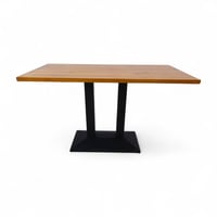 طاولة مطاعم مستطيل لون خشبي سطح خشب طبيعي قاعدة حد...