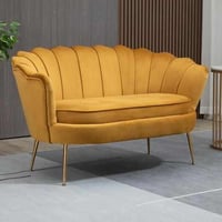 كرسي كنب قماش قطيفة لشخصين أنيق وفاخرة متعدد الالو...