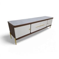 طاولة تلفزيون بلازما - بسطح بورسلان وخشب MDF - لون...