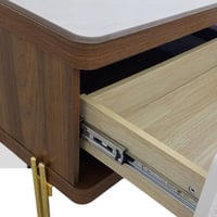 طاولة بلازما - بسطح بورسلان وخشب MDF - لون بني على...