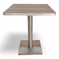 طاولة كوفي سطح خشب قاعدة استيل 60*60سم
