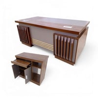 طاولة مكتب بأدراج جانبية وملحق خشب MDF لون بني سعر...