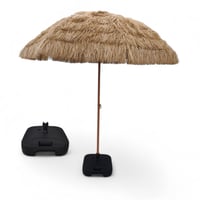 مظلة قش عمود حديد راس متحرك قاعده بلاستيك