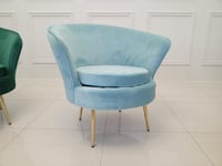 كرسي مخمل قطيفة بأرجل ذهبية