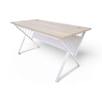 طاولة مكتب عمل خشب MDF على قاعدة حديد مع ملحق وكمد...