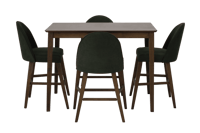 طقم جلسة بار لأربعة اشخاص بطاولة خشبية مستطيلة