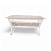 طاولة مكتب عمل خشب MDF على قاعدة حديد مع ملحق وكمد...