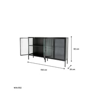 بوفية جانبية أسود متعدد الاستخدامات بدرف قزاز – تن...