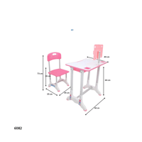 طاولة روضه بلاستيك فيبر مع حامل للايباد لون وردي ف...