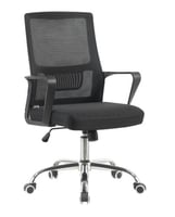 كرسي مكتب دوار ظهر شبك جلسه قماش لون اسود