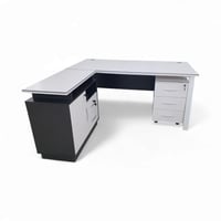 طاولة مكتب انيق مع ملحق + كمدينة لون ابيض على رصاص...