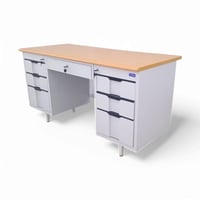 مكتب حديد على سطح خشب 1.40سم