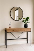 كنسول خشبي بقاعدة حديد ودرجين – تصميم أنيق ووظيفة...