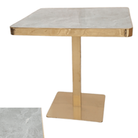 طاولة شبية الرخام 70سم استيل ذهبي