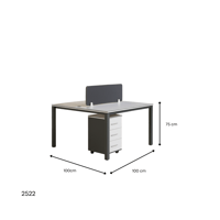 مكتب عمل ثنائي مع 2 كمدينة لون ابيض على رصاصي خشب...