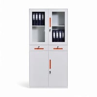 دولاب ملفات حديد 4 باب قزاز ومعدن مع درجين وسط لون...