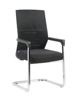 كرسي مكتب ثابت ظهر شبك ب جلسة قماش لون اسود