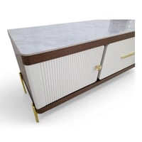 طاولة تلفزيون بلازما - بسطح بورسلان وخشب MDF - لون...