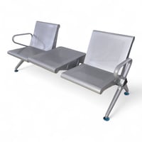 كراسي انتظار ثلاثية مصنوعة من الحديد المتين بلون ر...