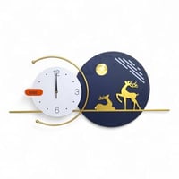 لوحة فنية جدارية معدنية بساعة وإضاءة LED من كونسنت