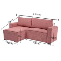 كنب منزلي بحرف L عملي وأنيق، صناعة تركية، خامة قما...