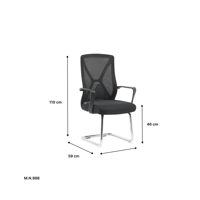 كرسي مكتب ثابت ظهر شبك بجلسة قماش أسود